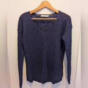 twik Navy Blue V-Neck Knit Sweater